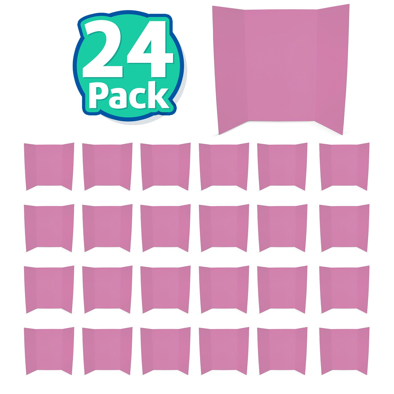 Flipside Products 36” x 48” Project Boards for Presentations, Science Fair, School Projects, Event Displays and Trifold Picture Board, Proudly Made in USA - 24 Pack